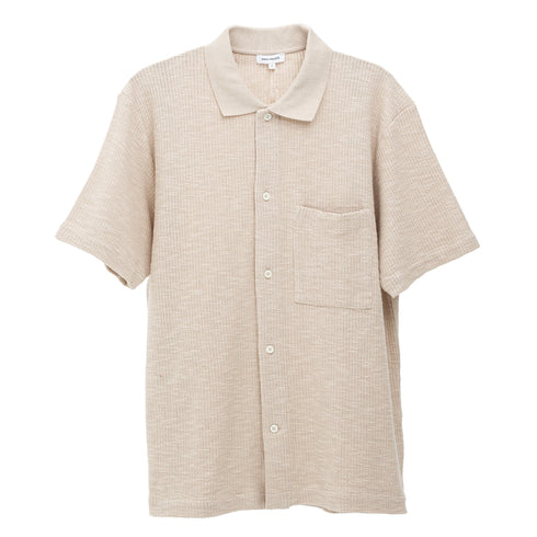 Norse Projects Gustav Crochet Jersey Shirt Oatmeal N01-06832033 5711610312104 Front Degli Uberti
